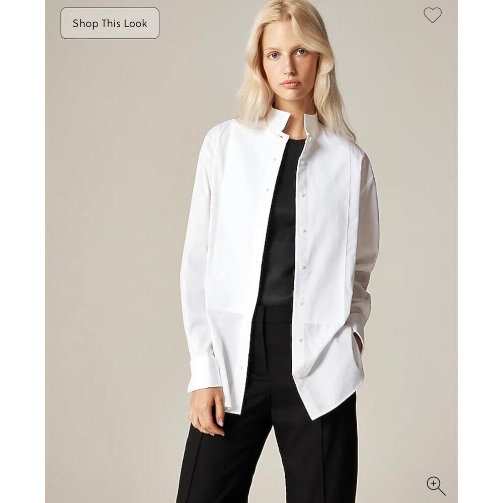 J. Crew Alex Eagle X J.Crew tuxedo shirt in White NWT size 20